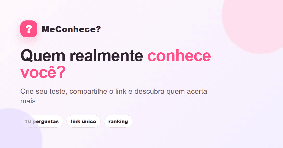MeConhece? — Quiz para casais e amigos